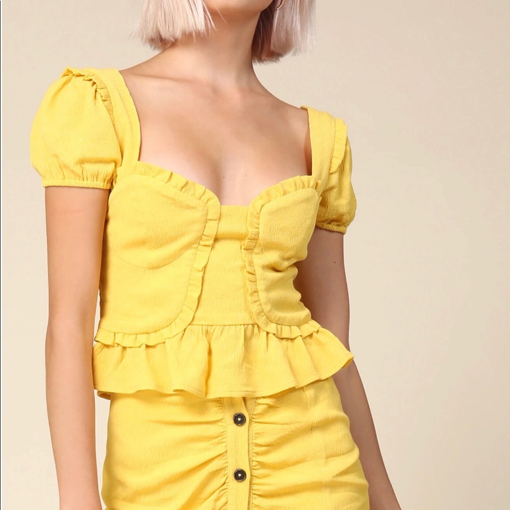 Smocked yellow top